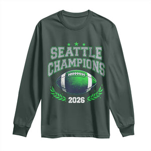 Seattle Champions 2026 Long Sleeve Shirt Retro Gameday Football Team Fan TS10 Dark Forest Green Print Your Wear