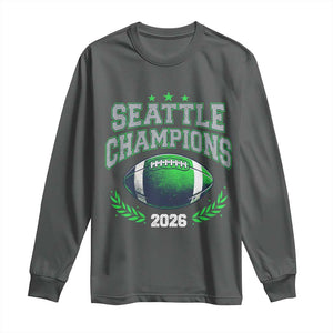 Seattle Champions 2026 Long Sleeve Shirt Retro Gameday Football Team Fan TS10 Dark Heather Print Your Wear