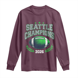 Seattle Champions 2026 Long Sleeve Shirt Retro Gameday Football Team Fan TS10 Maroon Print Your Wear