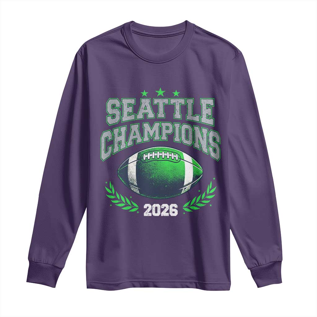 Seattle Champions 2026 Long Sleeve Shirt Retro Gameday Football Team Fan TS10 Purple Print Your Wear