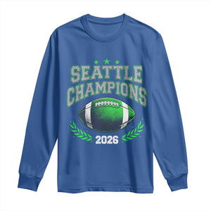 Seattle Champions 2026 Long Sleeve Shirt Retro Gameday Football Team Fan TS10 Royal Blue Print Your Wear