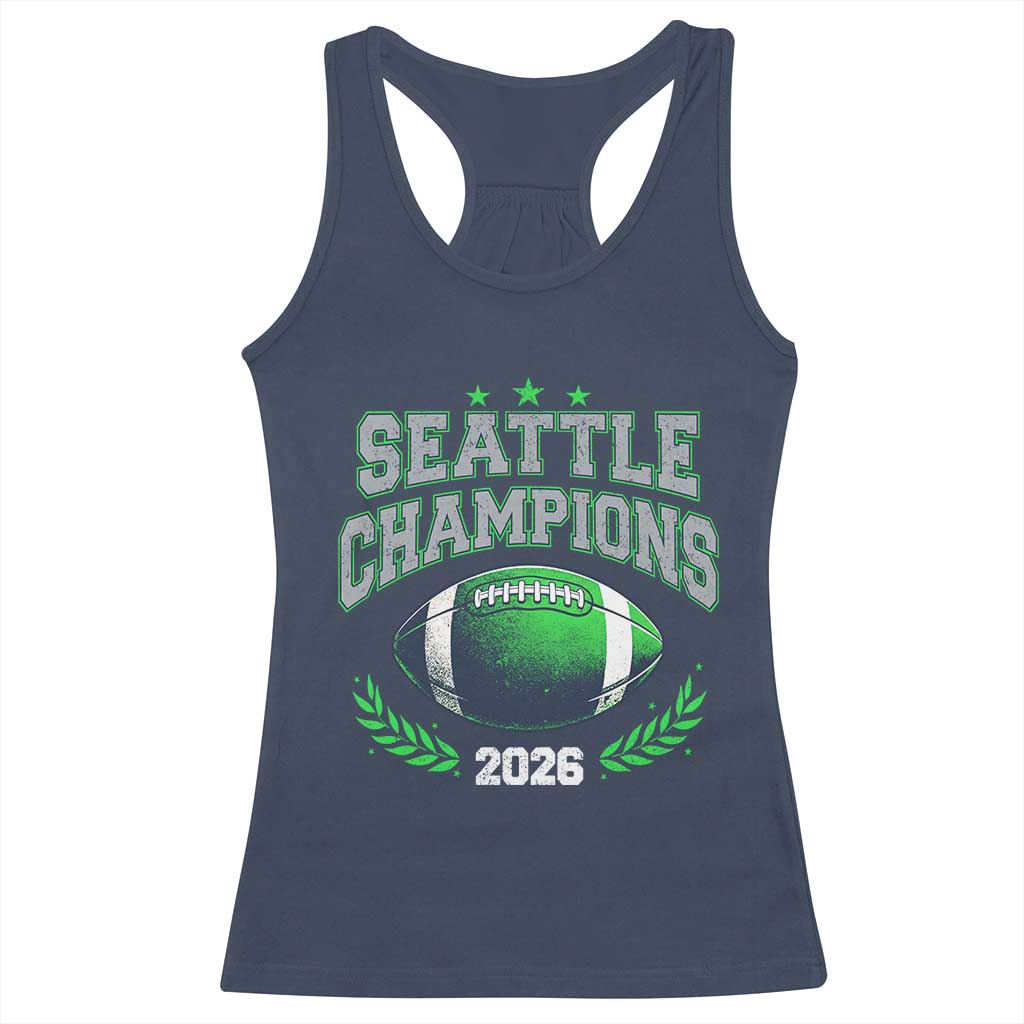 Seattle Champions 2026 Racerback Tank Top Retro Gameday Football Team Fan TS10 Navy Print Your Wear