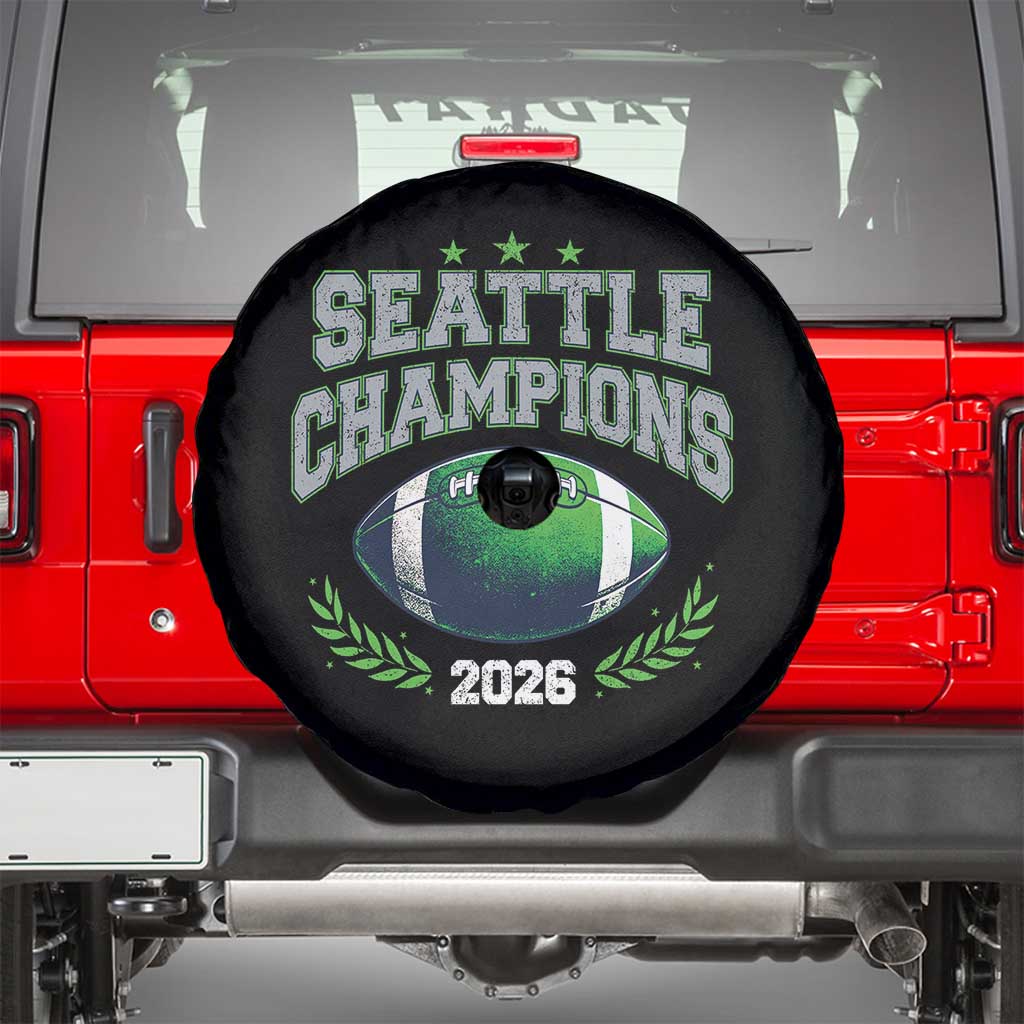 Seattle Champions 2026 Spare Tire Cover Retro Gameday Football Team Fan TS10 Black Print Your Wear