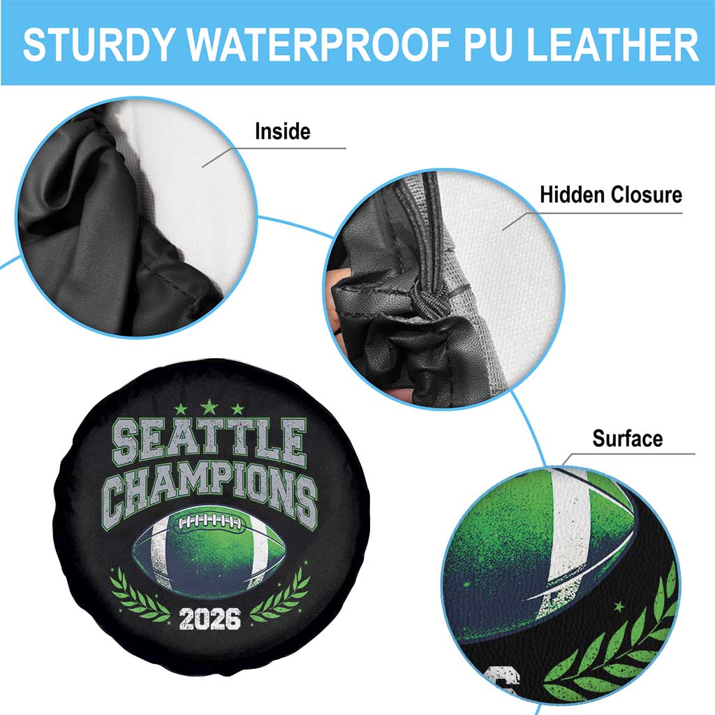 Seattle Champions 2026 Spare Tire Cover Retro Gameday Football Team Fan TS10 Print Your Wear