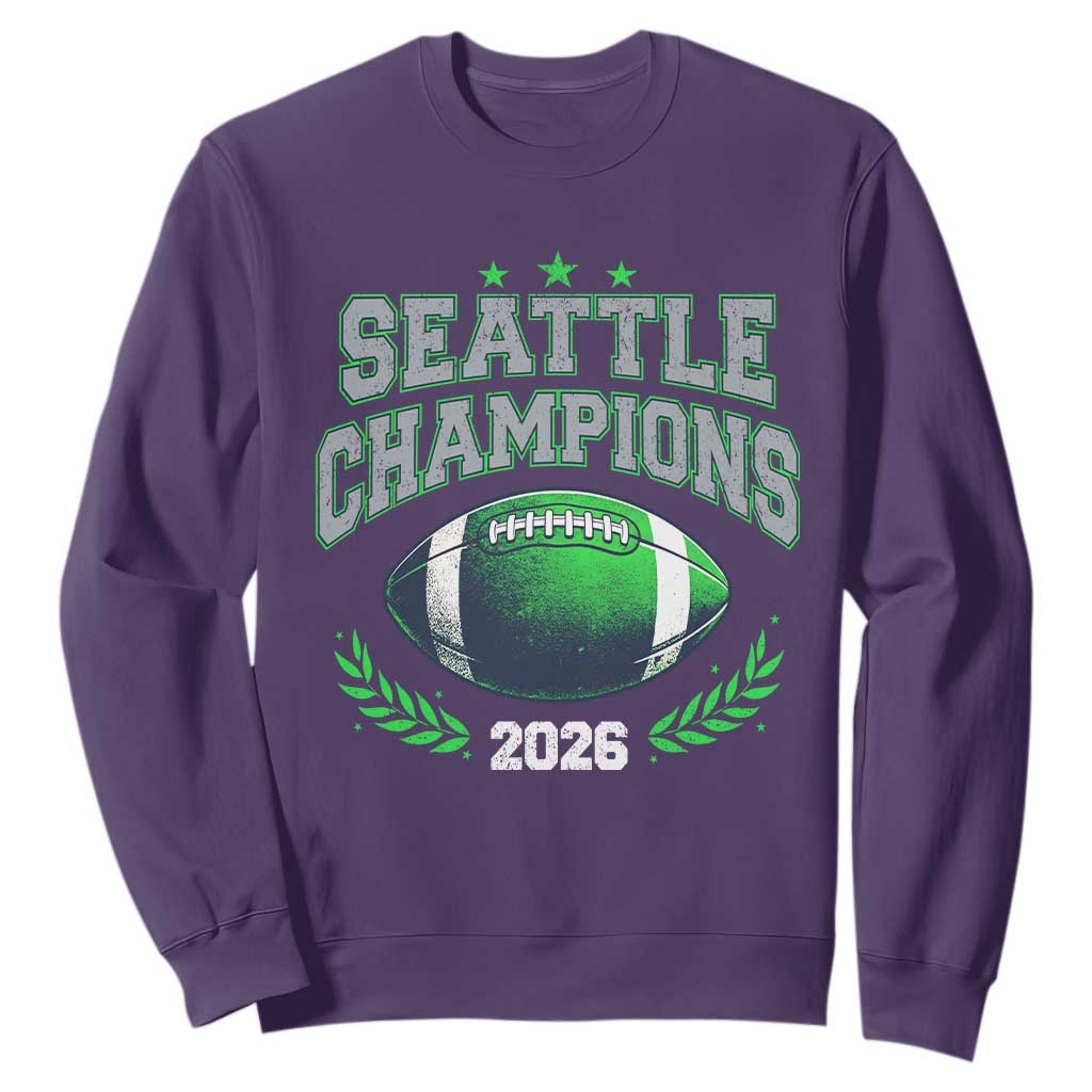Seattle Champions 2026 Sweatshirt Retro Gameday Football Team Fan TS10 Purple Print Your Wear