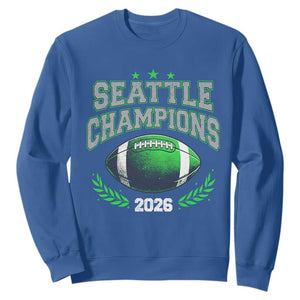 Seattle Champions 2026 Sweatshirt Retro Gameday Football Team Fan TS10 Royal Blue Print Your Wear