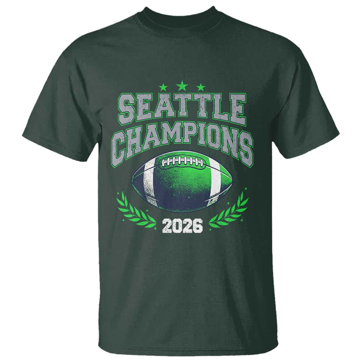 Seattle Champions 2026 T Shirt Retro Gameday Football Team Fan TS10 Dark Forest Green Print Your Wear