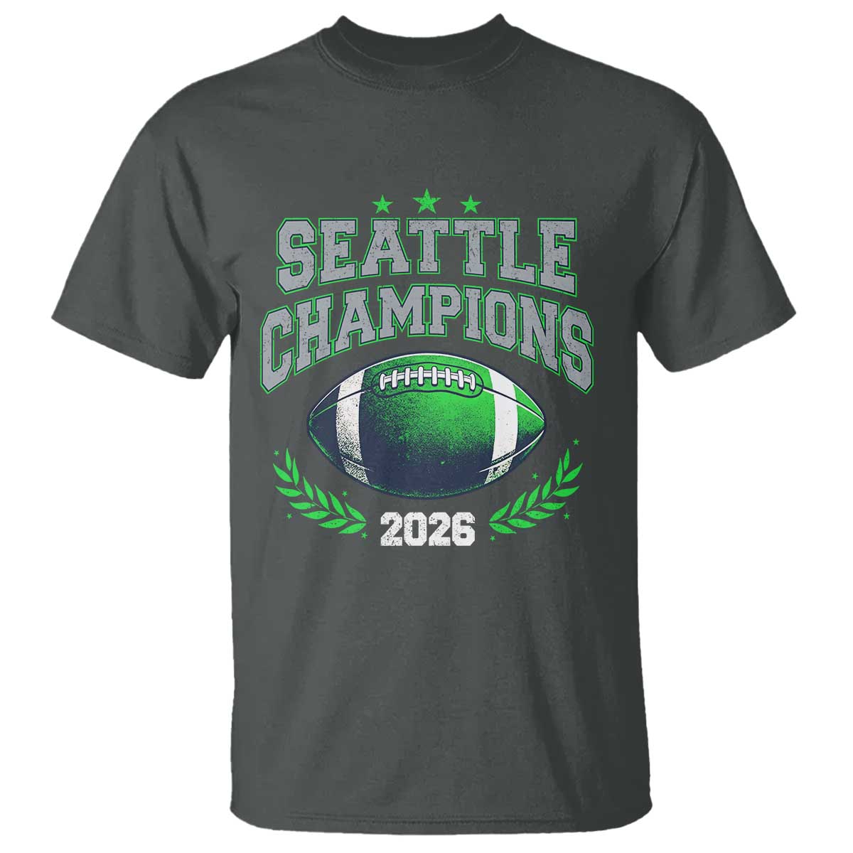 Seattle Champions 2026 T Shirt Retro Gameday Football Team Fan TS10 Dark Heather Print Your Wear