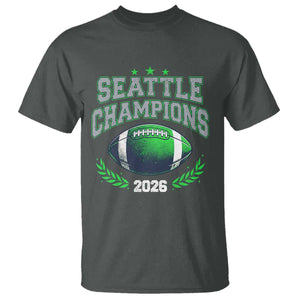 Seattle Champions 2026 T Shirt Retro Gameday Football Team Fan TS10 Dark Heather Print Your Wear