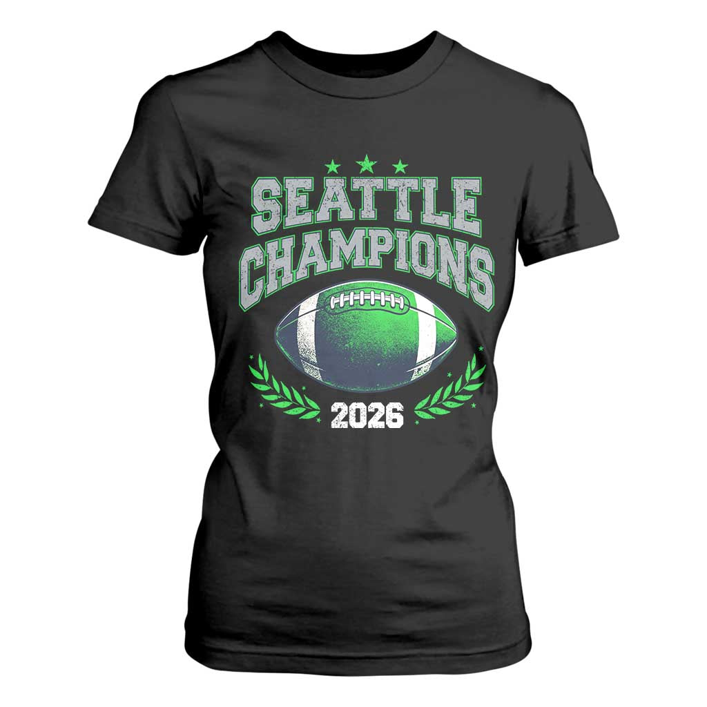 Seattle Champions 2026 T Shirt For Women Retro Gameday Football Team Fan TS10 Black Print Your Wear
