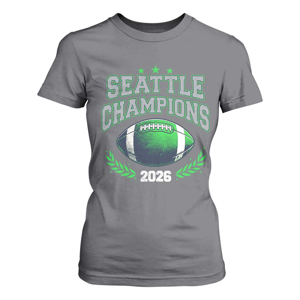 Seattle Champions 2026 T Shirt For Women Retro Gameday Football Team Fan TS10 Charcoal Print Your Wear