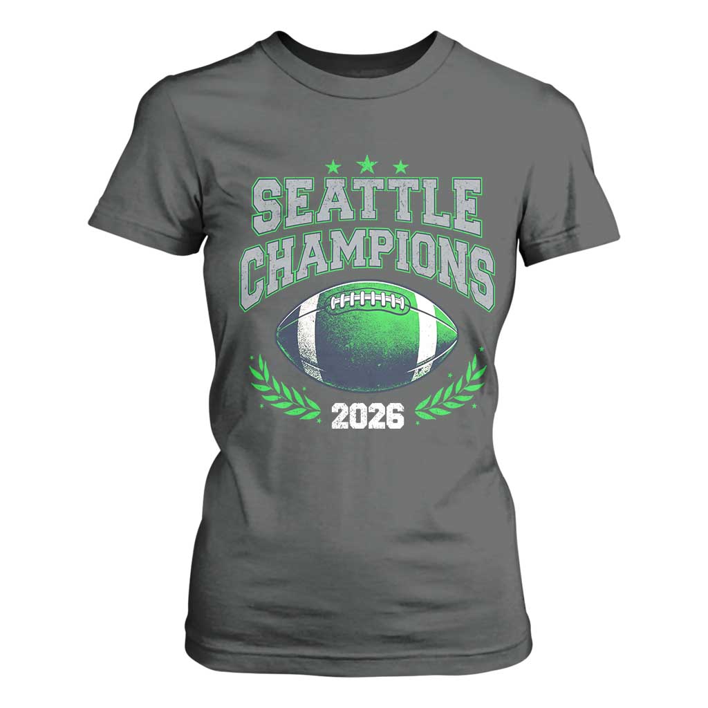 Seattle Champions 2026 T Shirt For Women Retro Gameday Football Team Fan TS10 Dark Heather Print Your Wear