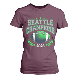 Seattle Champions 2026 T Shirt For Women Retro Gameday Football Team Fan TS10 Maroon Print Your Wear