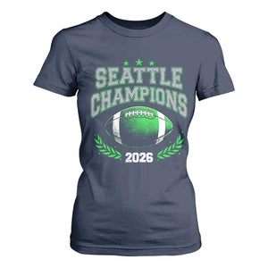 Seattle Champions 2026 T Shirt For Women Retro Gameday Football Team Fan TS10 Navy Print Your Wear