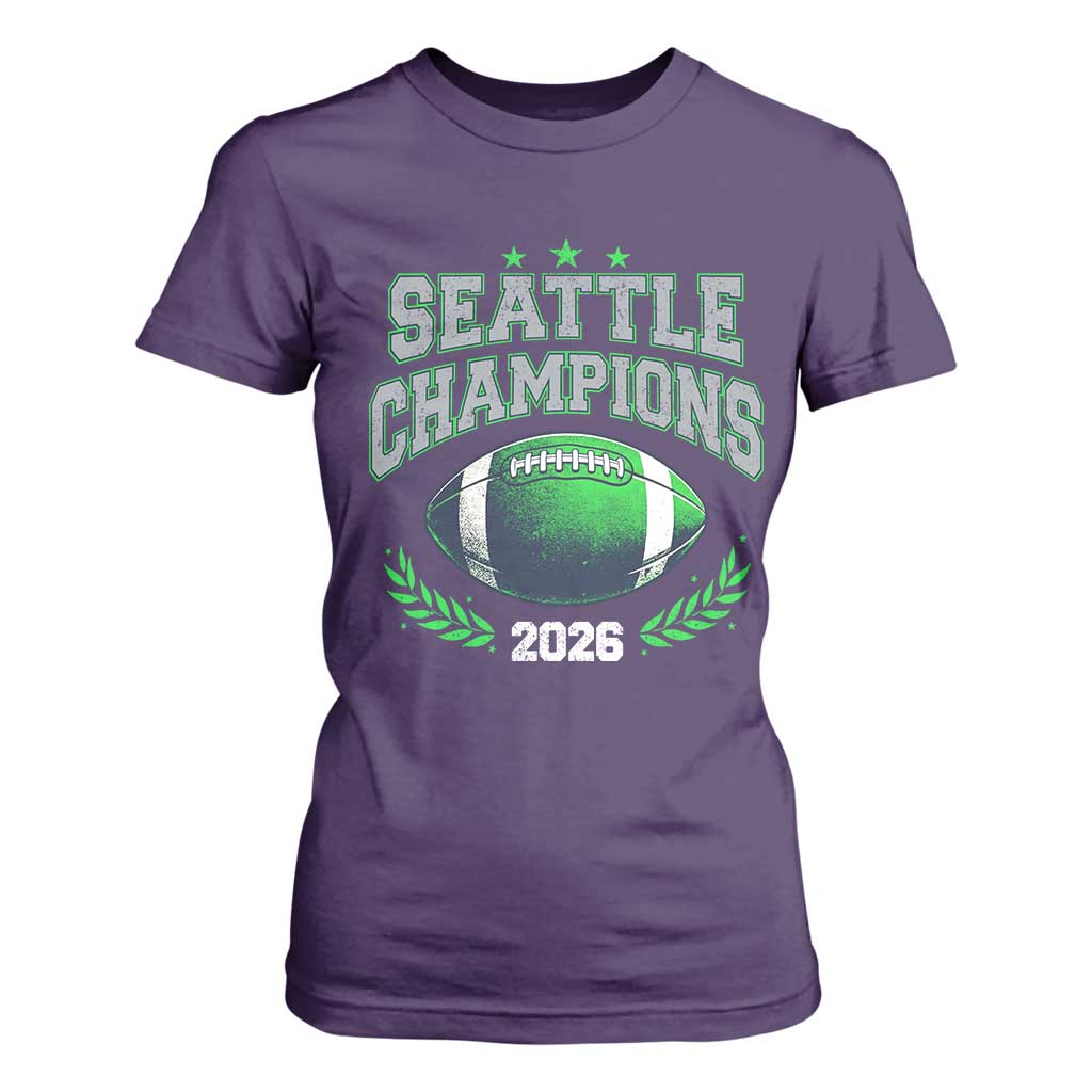 Seattle Champions 2026 T Shirt For Women Retro Gameday Football Team Fan TS10 Purple Print Your Wear