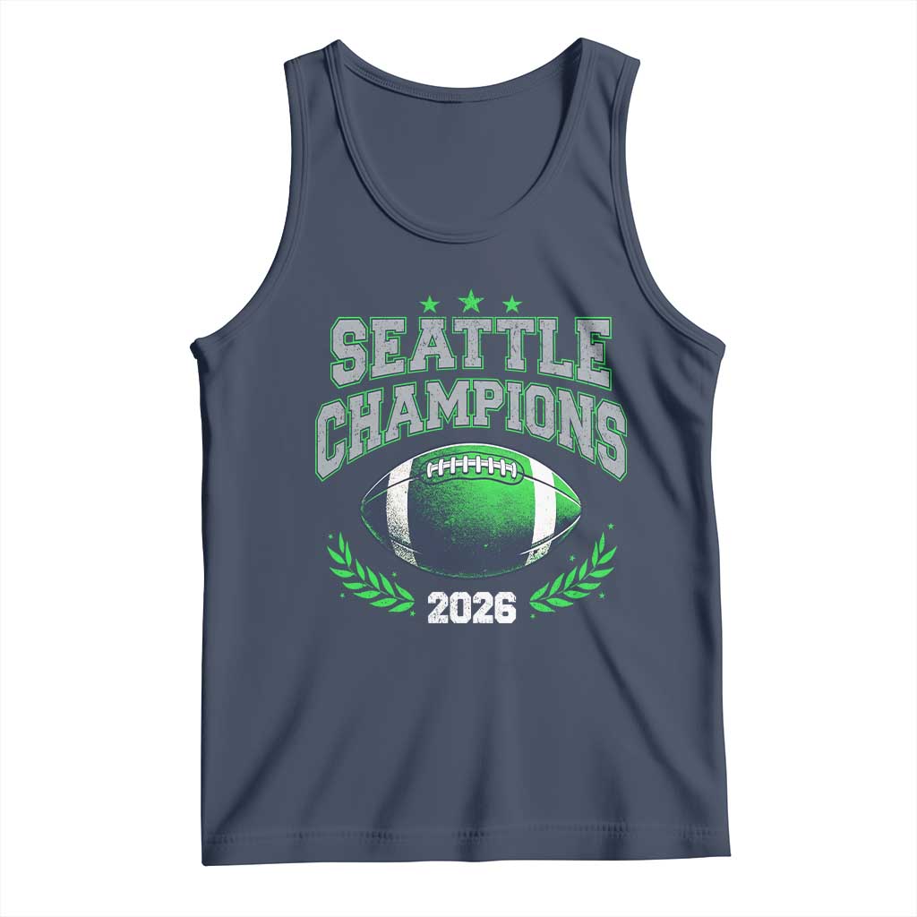 Seattle Champions 2026 Tank Top Retro Gameday Football Team Fan TS10 Navy Print Your Wear