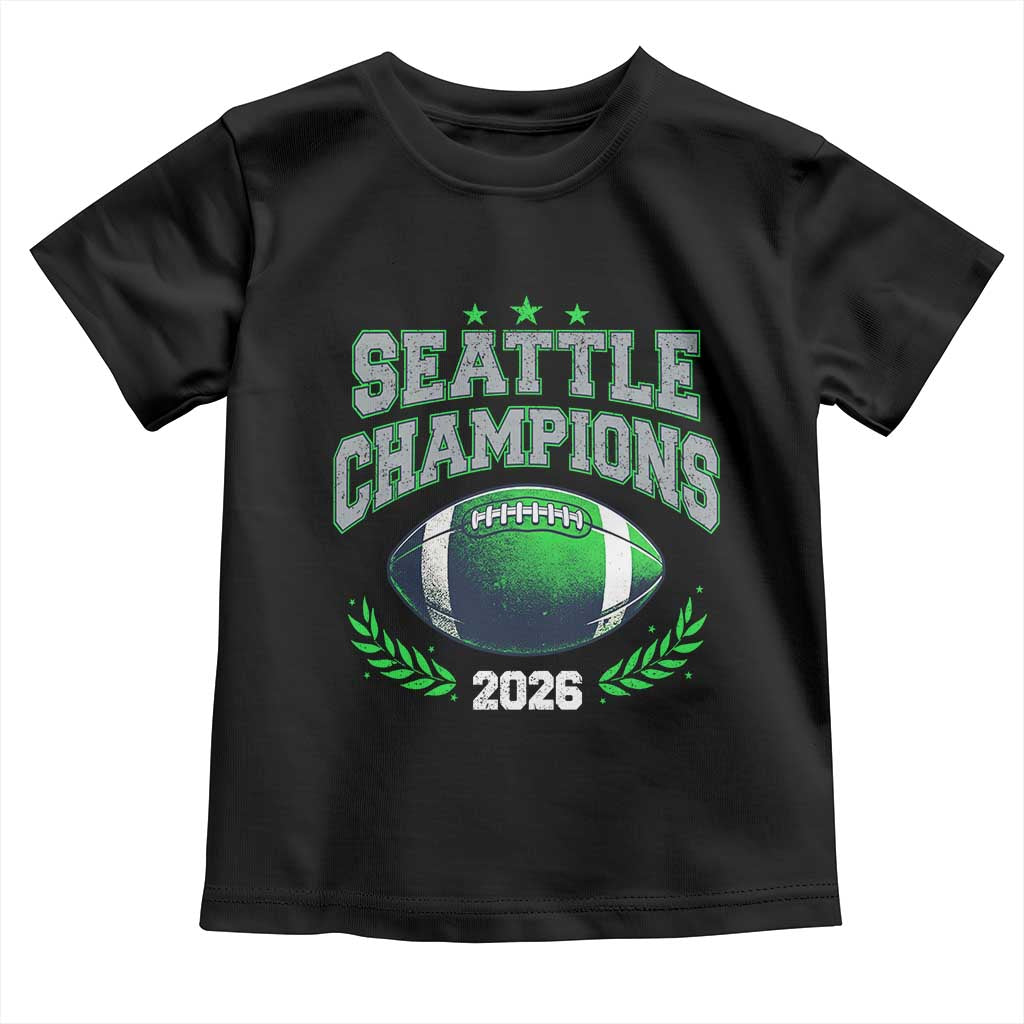 Seattle Champions 2026 Toddler T Shirt Retro Gameday Football Team Fan TS10 Black Print Your Wear