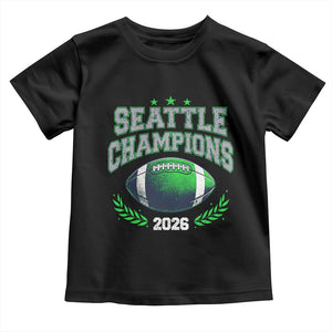 Seattle Champions 2026 Toddler T Shirt Retro Gameday Football Team Fan TS10 Black Print Your Wear