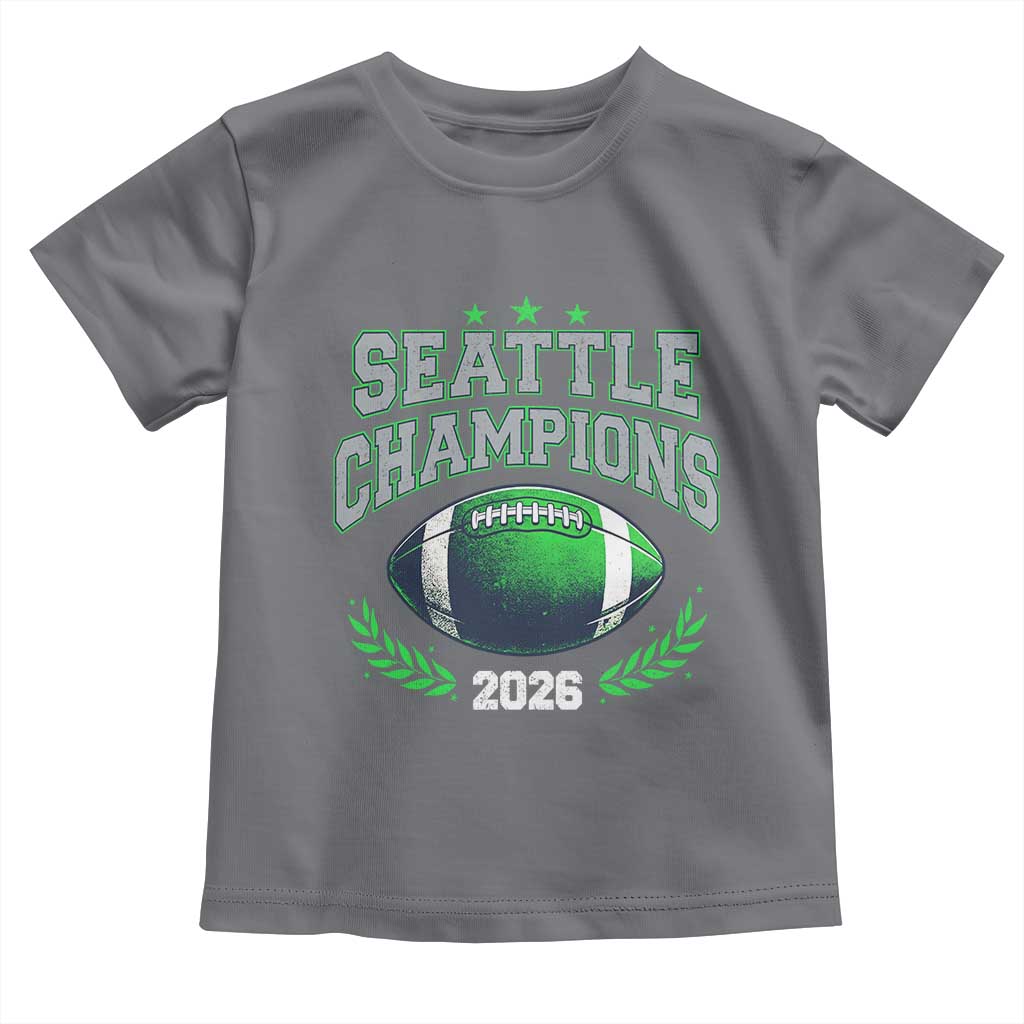 Seattle Champions 2026 Toddler T Shirt Retro Gameday Football Team Fan TS10 Charcoal Print Your Wear