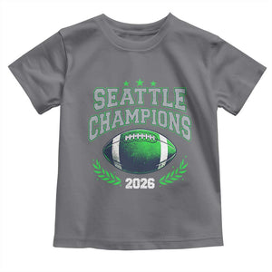 Seattle Champions 2026 Toddler T Shirt Retro Gameday Football Team Fan TS10 Charcoal Print Your Wear