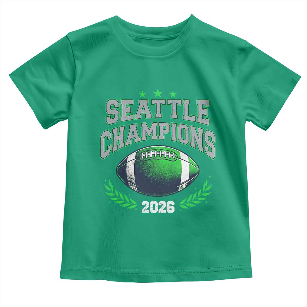 Seattle Champions 2026 Toddler T Shirt Retro Gameday Football Team Fan TS10 Irish Green Print Your Wear