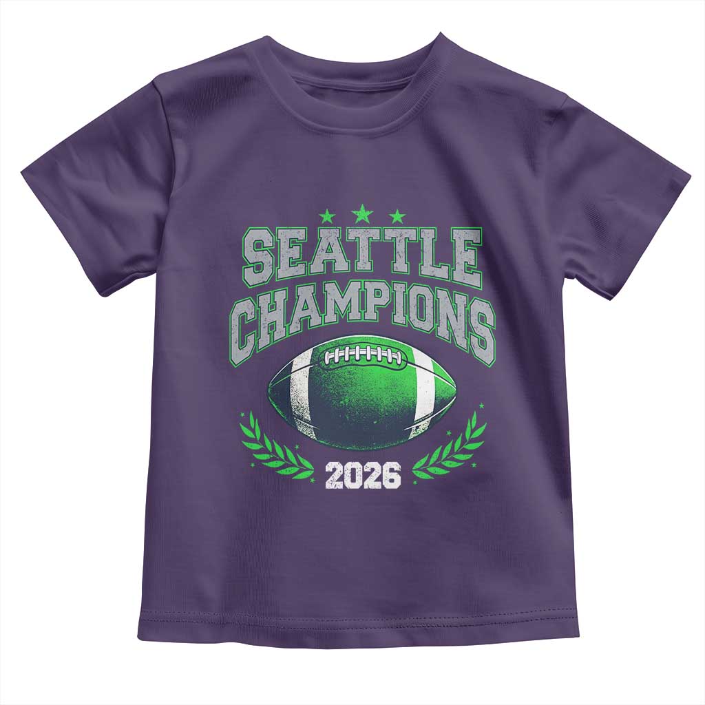 Seattle Champions 2026 Toddler T Shirt Retro Gameday Football Team Fan TS10 Purple Print Your Wear