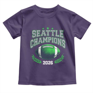 Seattle Champions 2026 Toddler T Shirt Retro Gameday Football Team Fan TS10 Purple Print Your Wear
