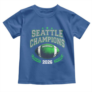 Seattle Champions 2026 Toddler T Shirt Retro Gameday Football Team Fan TS10 Royal Blue Print Your Wear