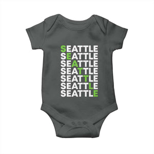 Vintage Seattle Baby Onesie Sports Lover Washington City TS10 Dark Heather Print Your Wear