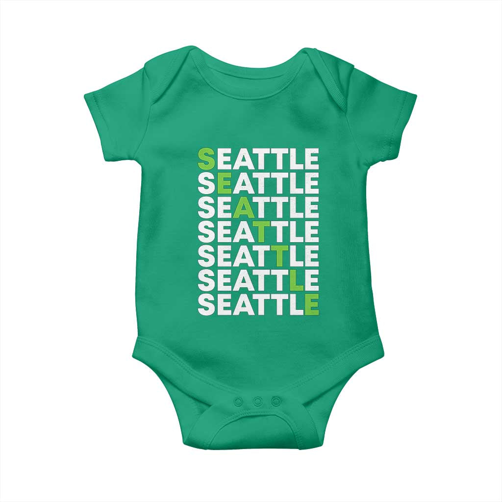Vintage Seattle Baby Onesie Sports Lover Washington City TS10 Irish Green Print Your Wear