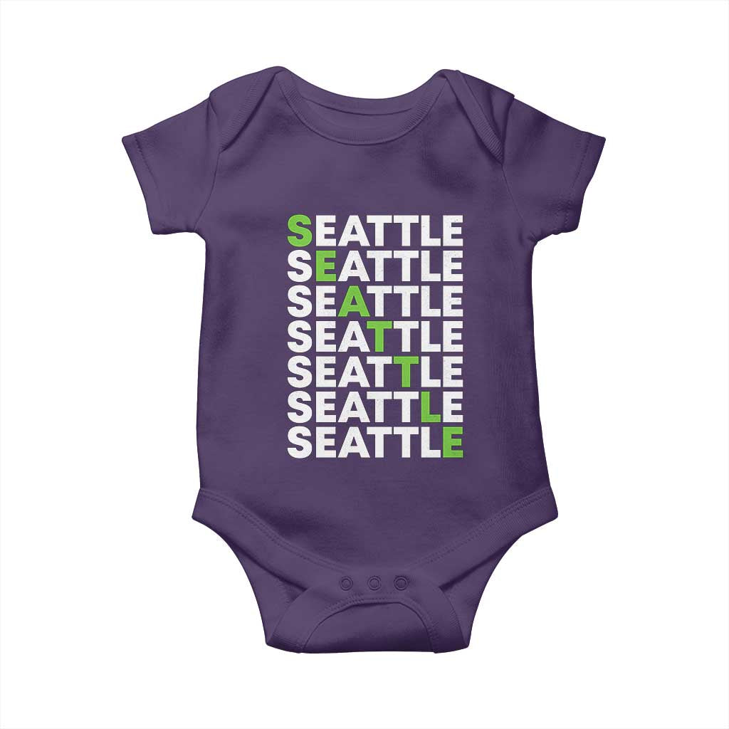 Vintage Seattle Baby Onesie Sports Lover Washington City TS10 Purple Print Your Wear
