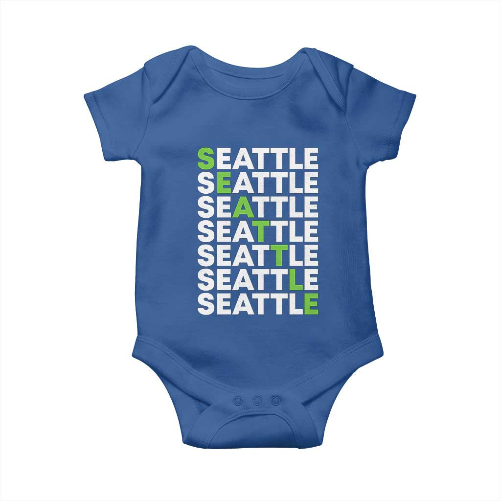 Vintage Seattle Baby Onesie Sports Lover Washington City TS10 Royal Blue Print Your Wear