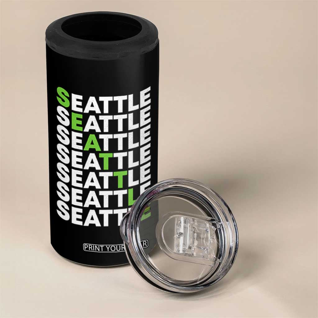Vintage Seattle 4 in 1 Can Cooler Tumbler Sports Lover Washington City TS10 Print Your Wear