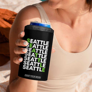 Vintage Seattle 4 in 1 Can Cooler Tumbler Sports Lover Washington City TS10 Print Your Wear