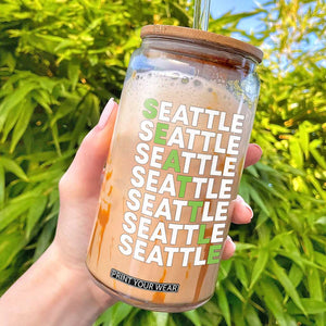 Vintage Seattle Glass Can Sports Lover Washington City TS10 Black Print Your Wear