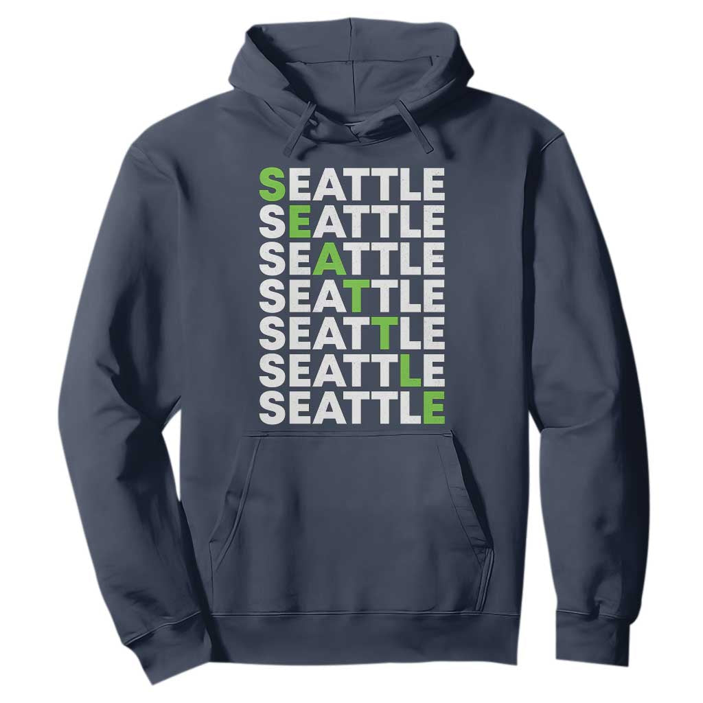 Vintage Seattle Hoodie Sports Lover Washington City TS10 Navy Print Your Wear