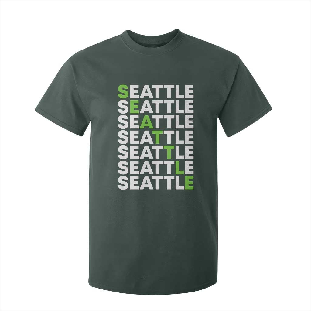 Vintage Seattle T Shirt For Kid Sports Lover Washington City TS10 Dark Forest Green Print Your Wear