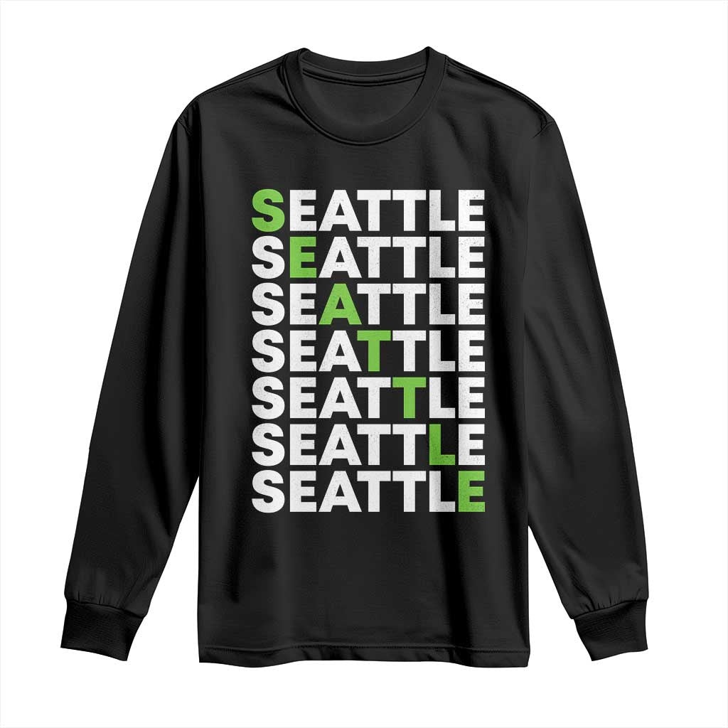 Vintage Seattle Long Sleeve Shirt Sports Lover Washington City TS10 Black Print Your Wear