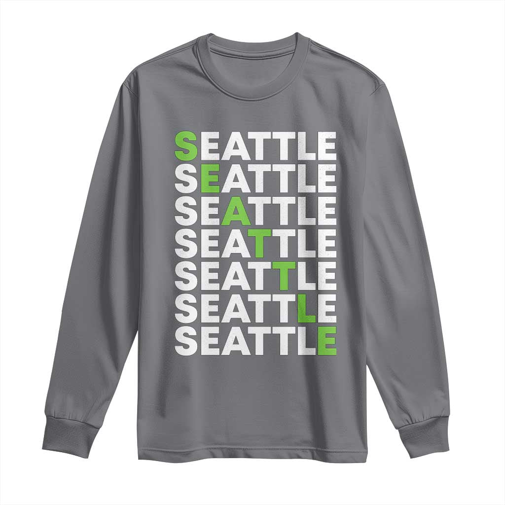 Vintage Seattle Long Sleeve Shirt Sports Lover Washington City TS10 Charcoal Print Your Wear