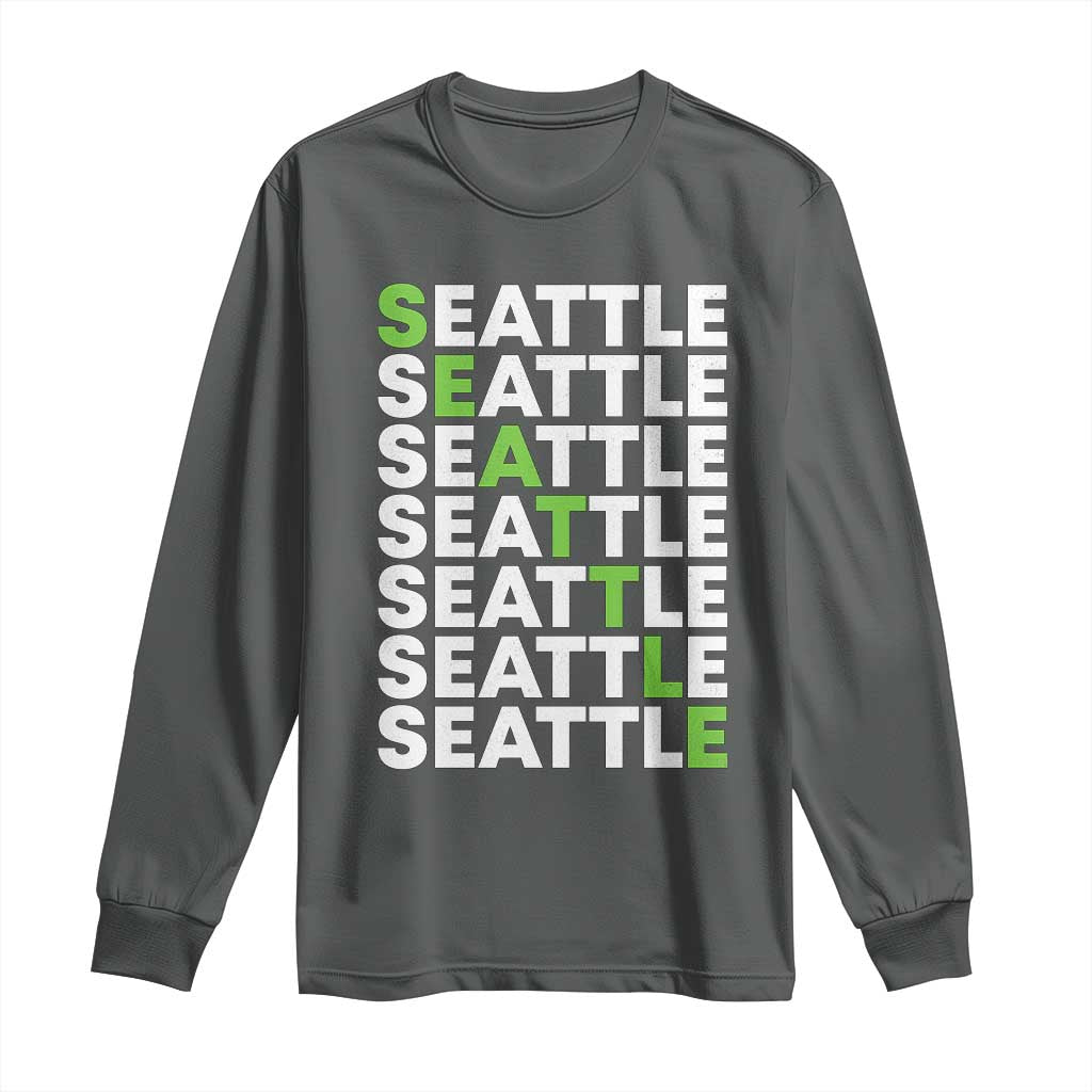 Vintage Seattle Long Sleeve Shirt Sports Lover Washington City TS10 Dark Heather Print Your Wear