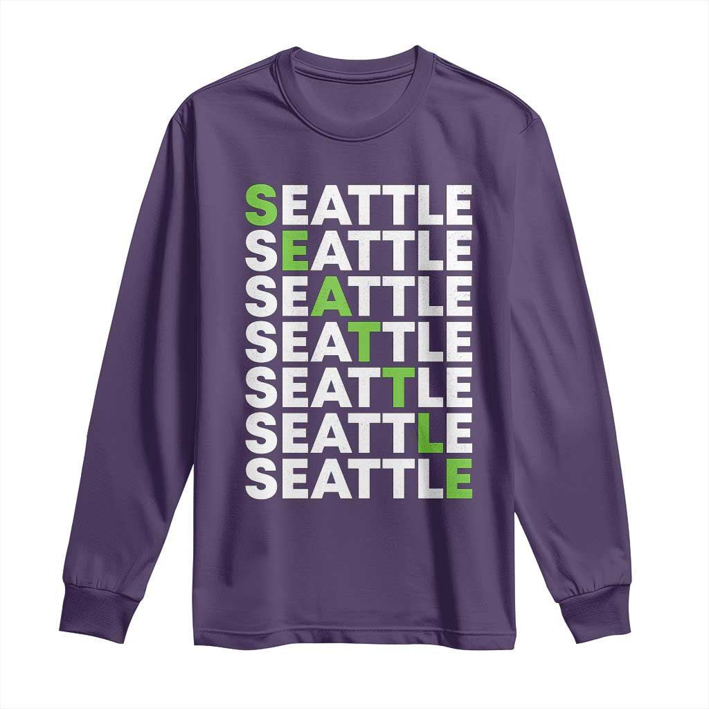 Vintage Seattle Long Sleeve Shirt Sports Lover Washington City TS10 Purple Print Your Wear