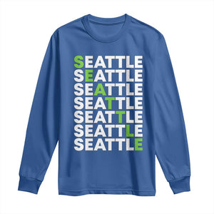 Vintage Seattle Long Sleeve Shirt Sports Lover Washington City TS10 Royal Blue Print Your Wear