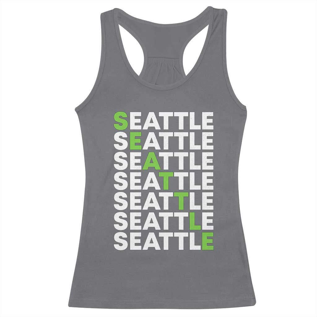 Vintage Seattle Racerback Tank Top Sports Lover Washington City TS10 Charcoal Print Your Wear