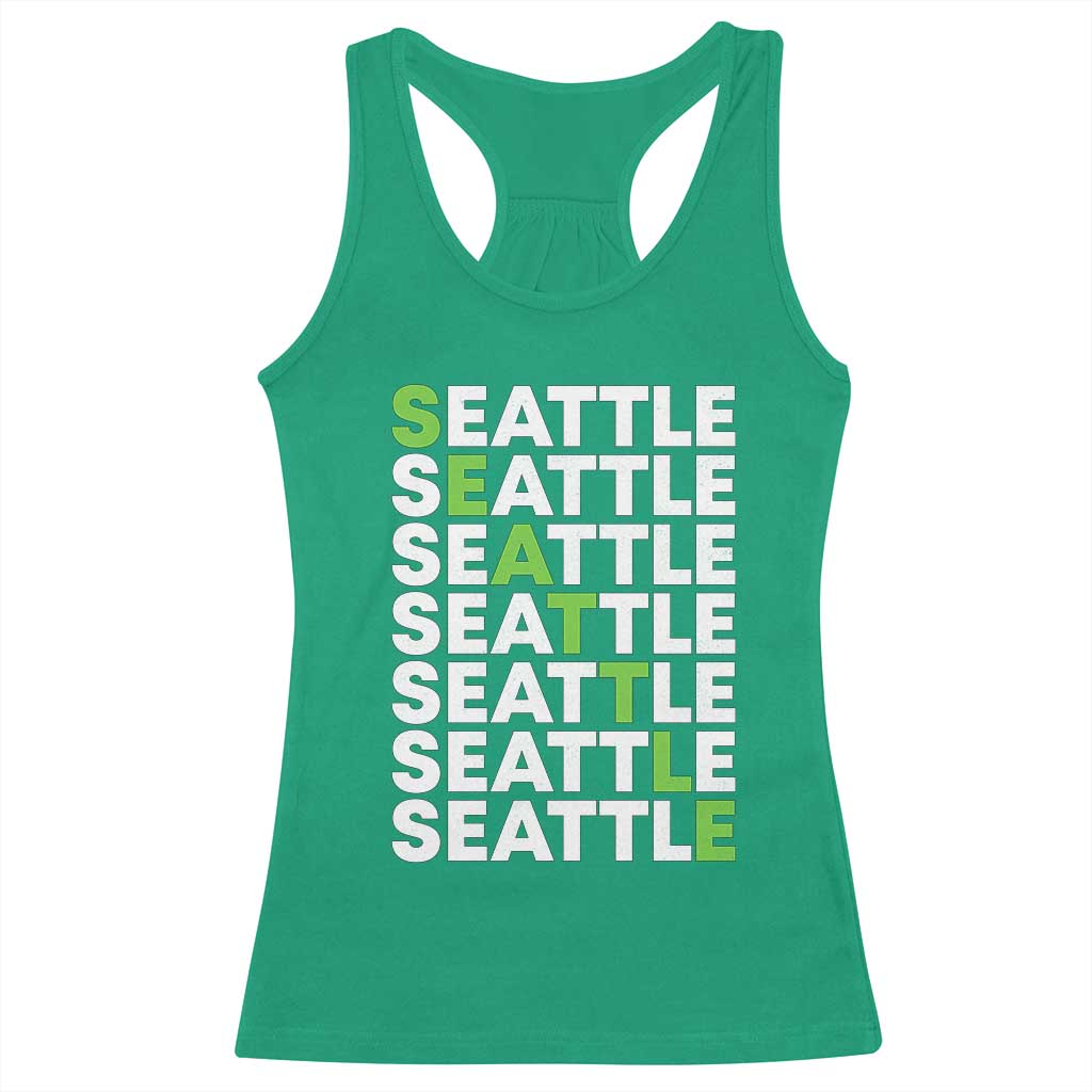 Vintage Seattle Racerback Tank Top Sports Lover Washington City TS10 Irish Green Print Your Wear