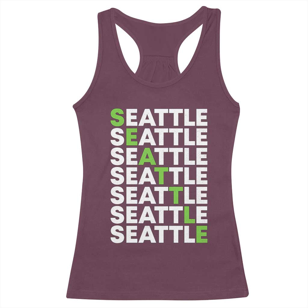 Vintage Seattle Racerback Tank Top Sports Lover Washington City TS10 Maroon Print Your Wear