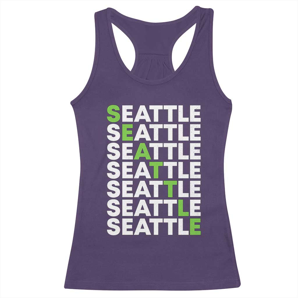 Vintage Seattle Racerback Tank Top Sports Lover Washington City TS10 Purple Print Your Wear