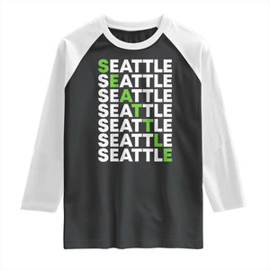 Vintage Seattle Raglan Shirt Sports Lover Washington City TS10 Black White Print Your Wear