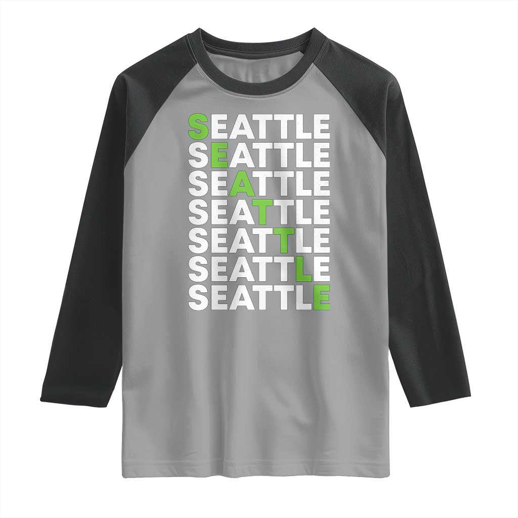 Vintage Seattle Raglan Shirt Sports Lover Washington City TS10 Sport Gray Black Print Your Wear