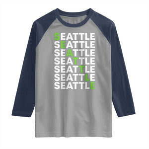 Vintage Seattle Raglan Shirt Sports Lover Washington City TS10 Sport Gray Navy Print Your Wear