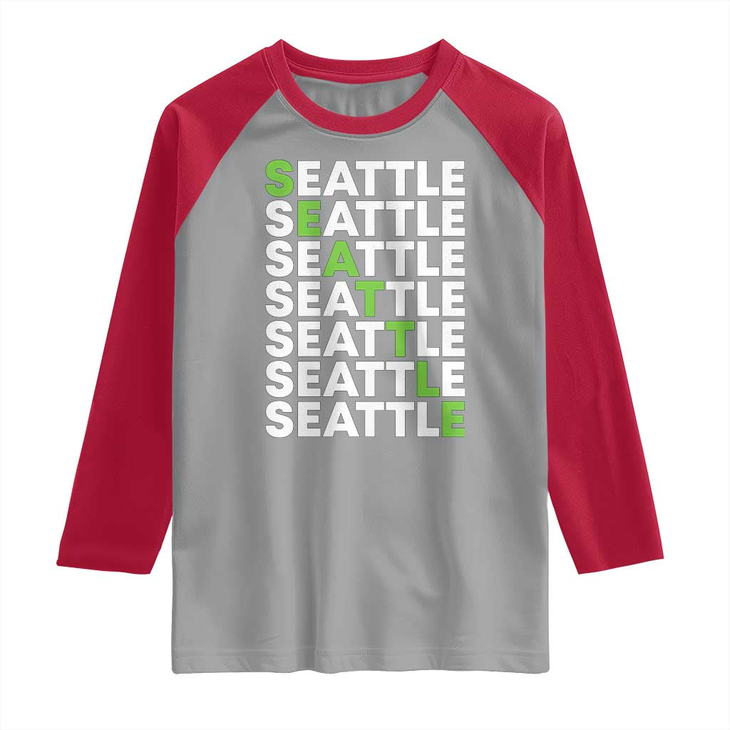Vintage Seattle Raglan Shirt Sports Lover Washington City TS10 Sport Gray Red Print Your Wear
